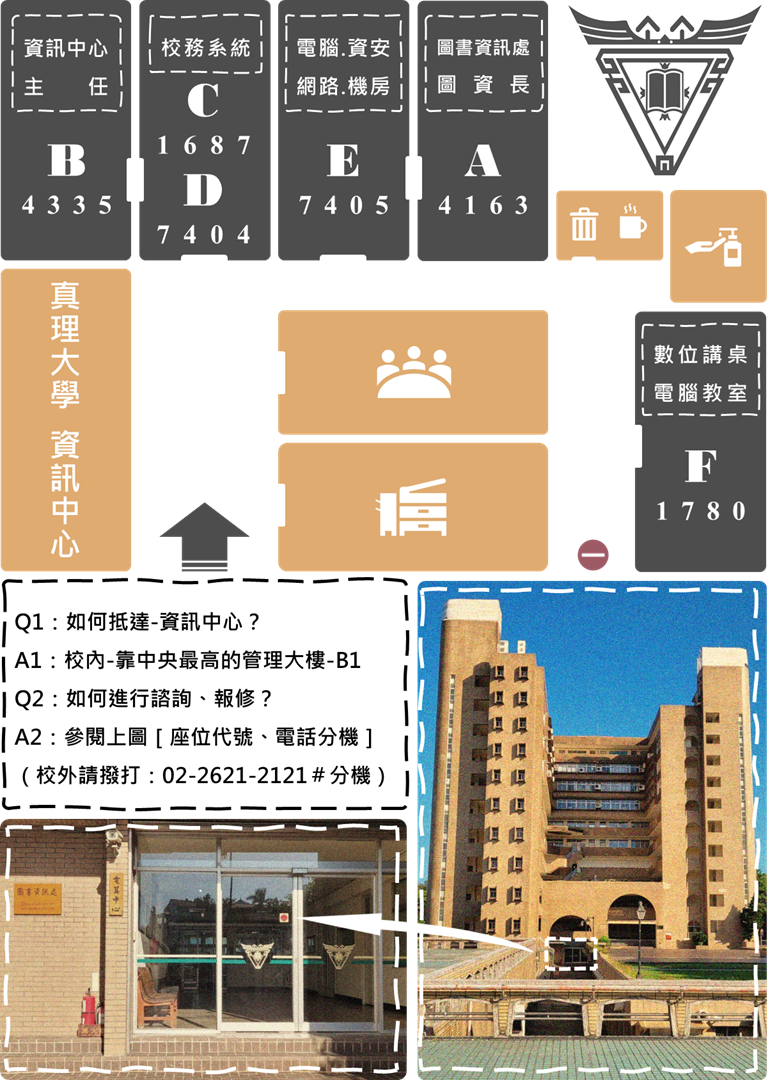 真理大學圖書資訊處資訊中心位置圖